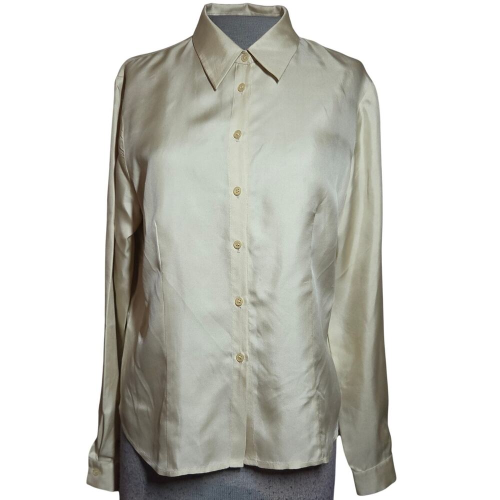 Cream Silk Blouse Size 8